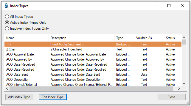 Adding Values to an Index with a List Type
