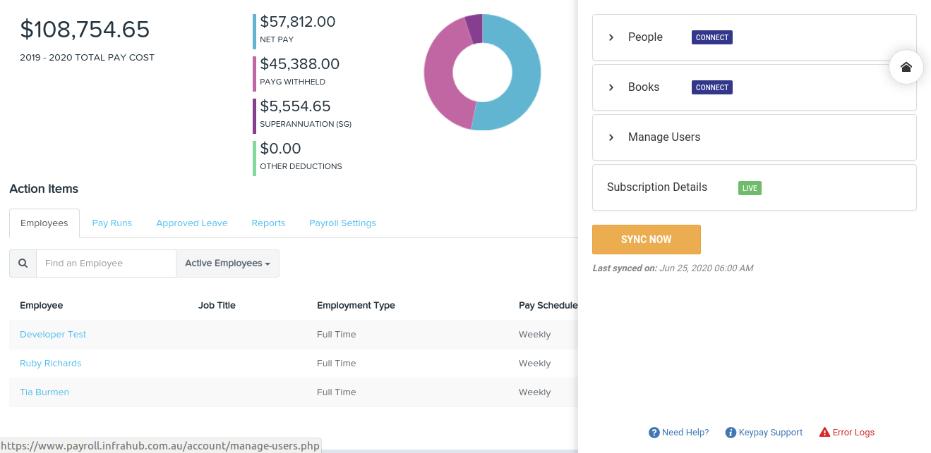 Integration of Payroll Hub with Zoho People