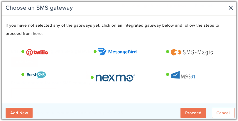 Choose SMS gateway