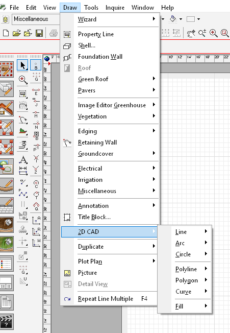 Drawing 2D CAD lines