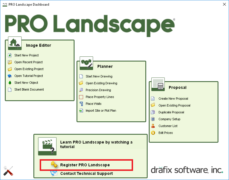 PRO Landscape Dashboard register link