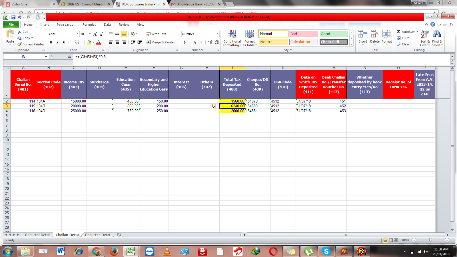 Zen TDS- Errors arising during import of Excel Sheet in TDS From FORM ...