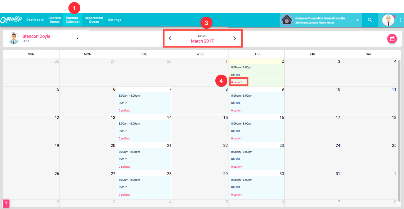 Managing Doctors Calendar