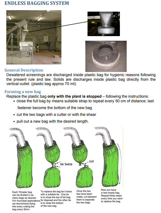 How to understand screenings bagging system?