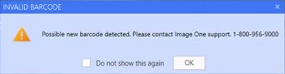 Invalid Barcode warning prompt in Strata Apps