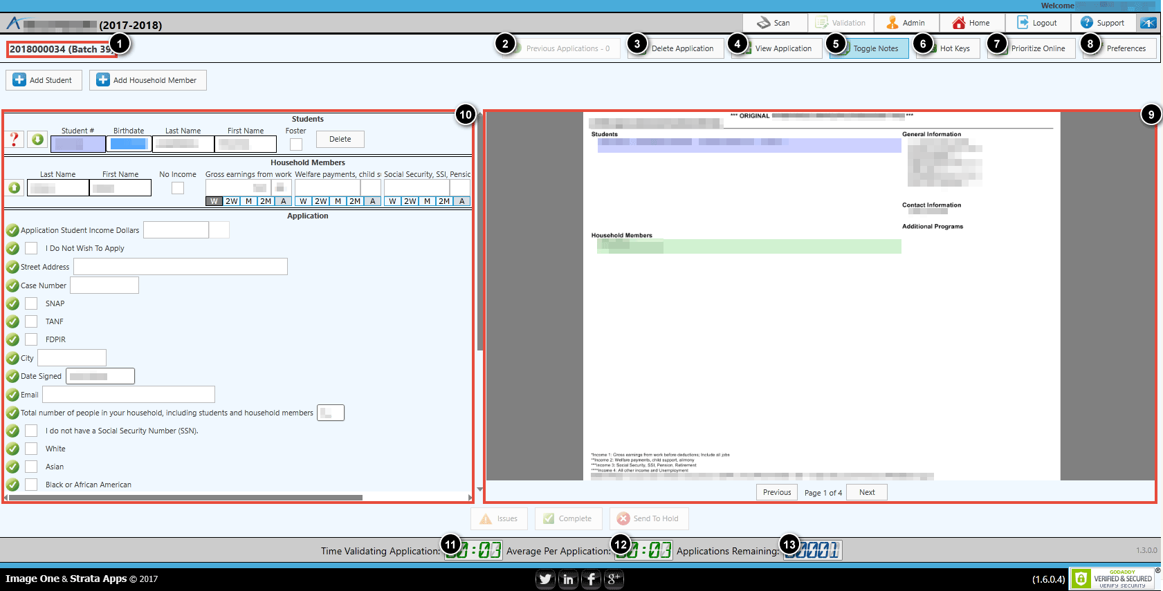 Strata Apps Validation module when validating an online application