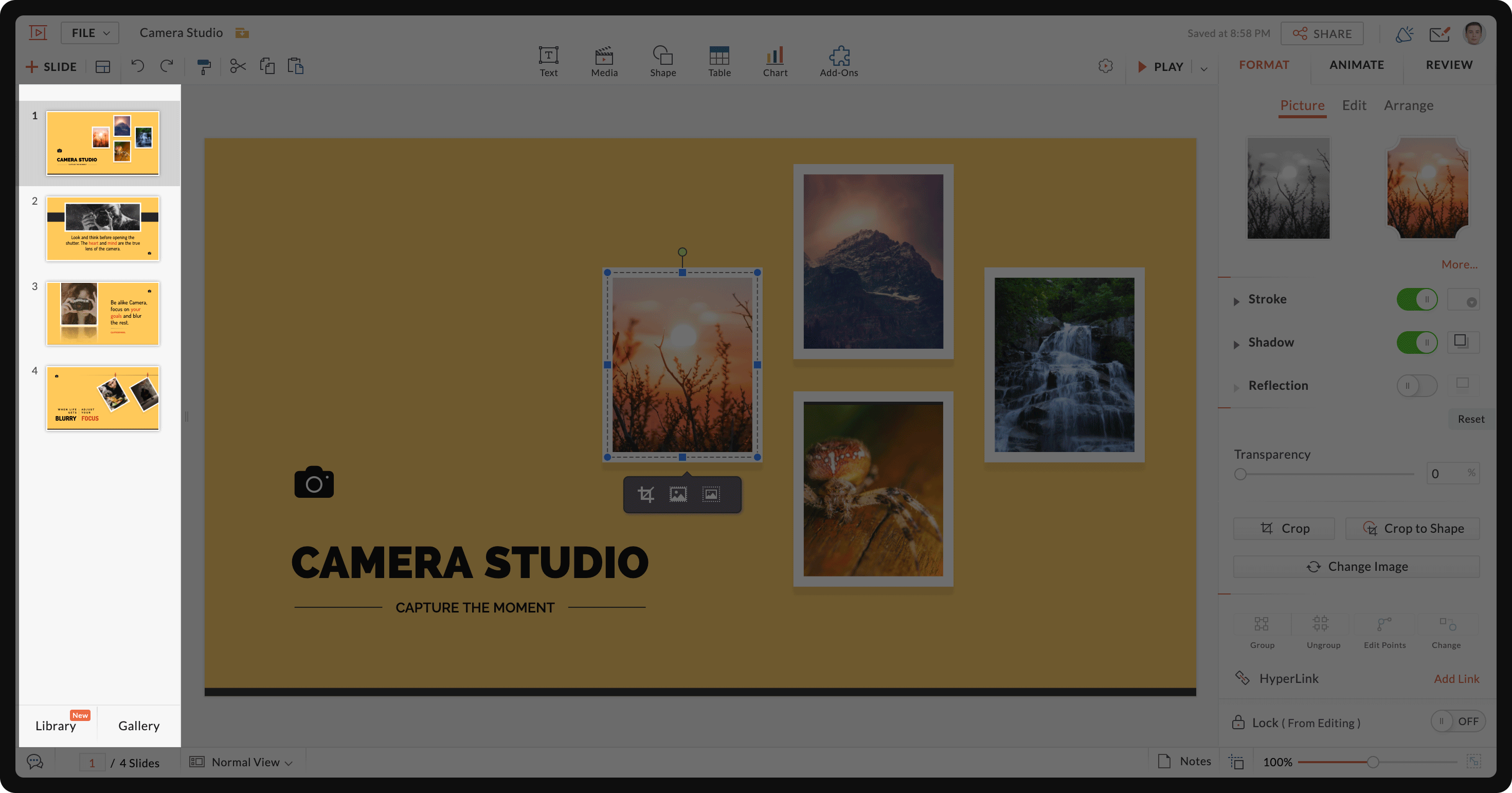 Fundamentals of Zoho Show UI