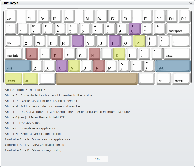 Strata Apps Validation module Hot Keys window