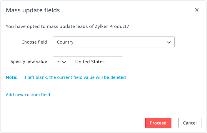 Mass update field