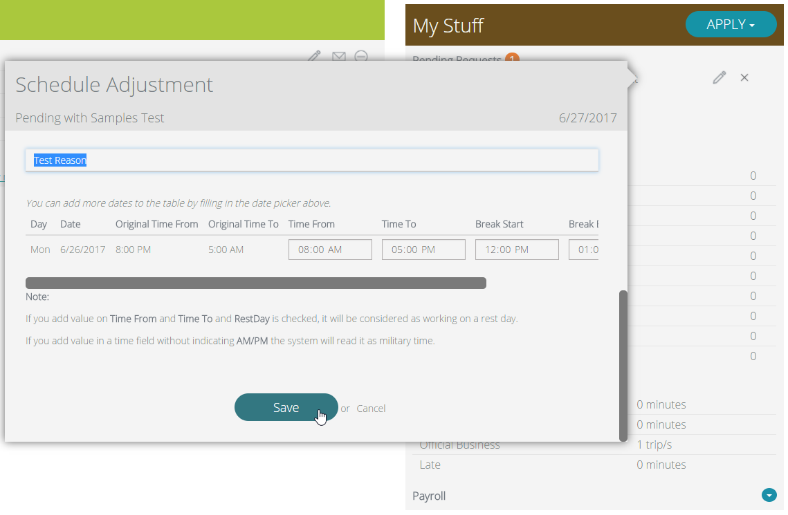 How to Update the Details of a Filed Schedule Adjustment (SA