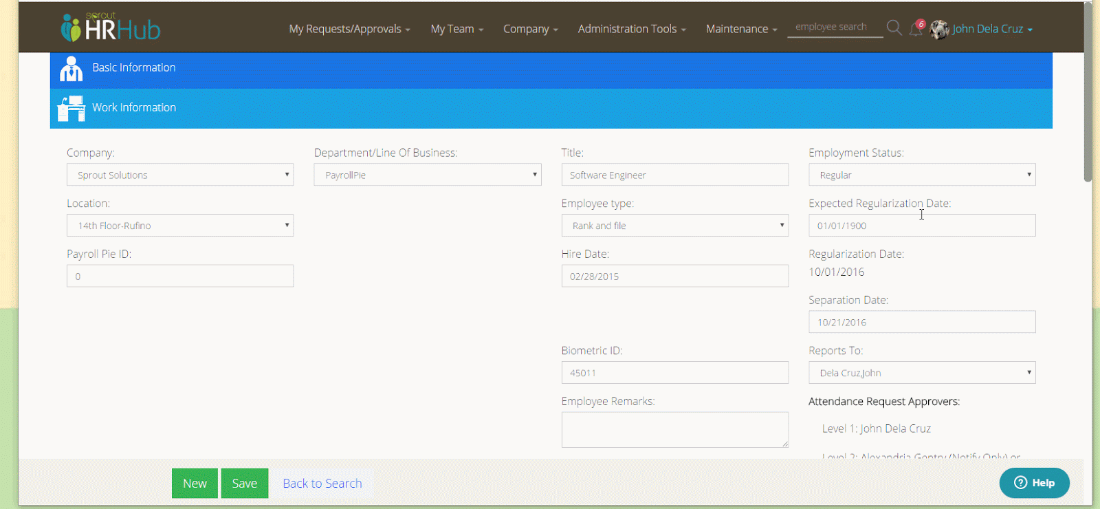 Sprout HR New Features and Updates November 2016 Sprout Solutions