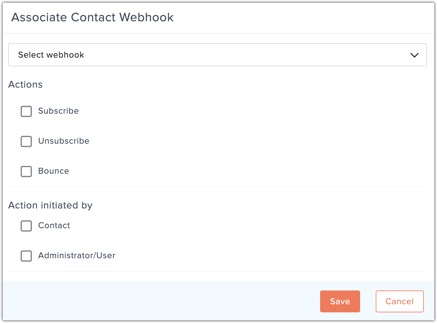 associate contact webhook