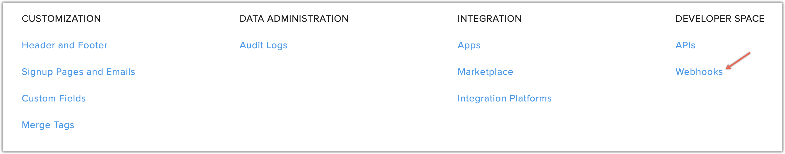 webhooks under api