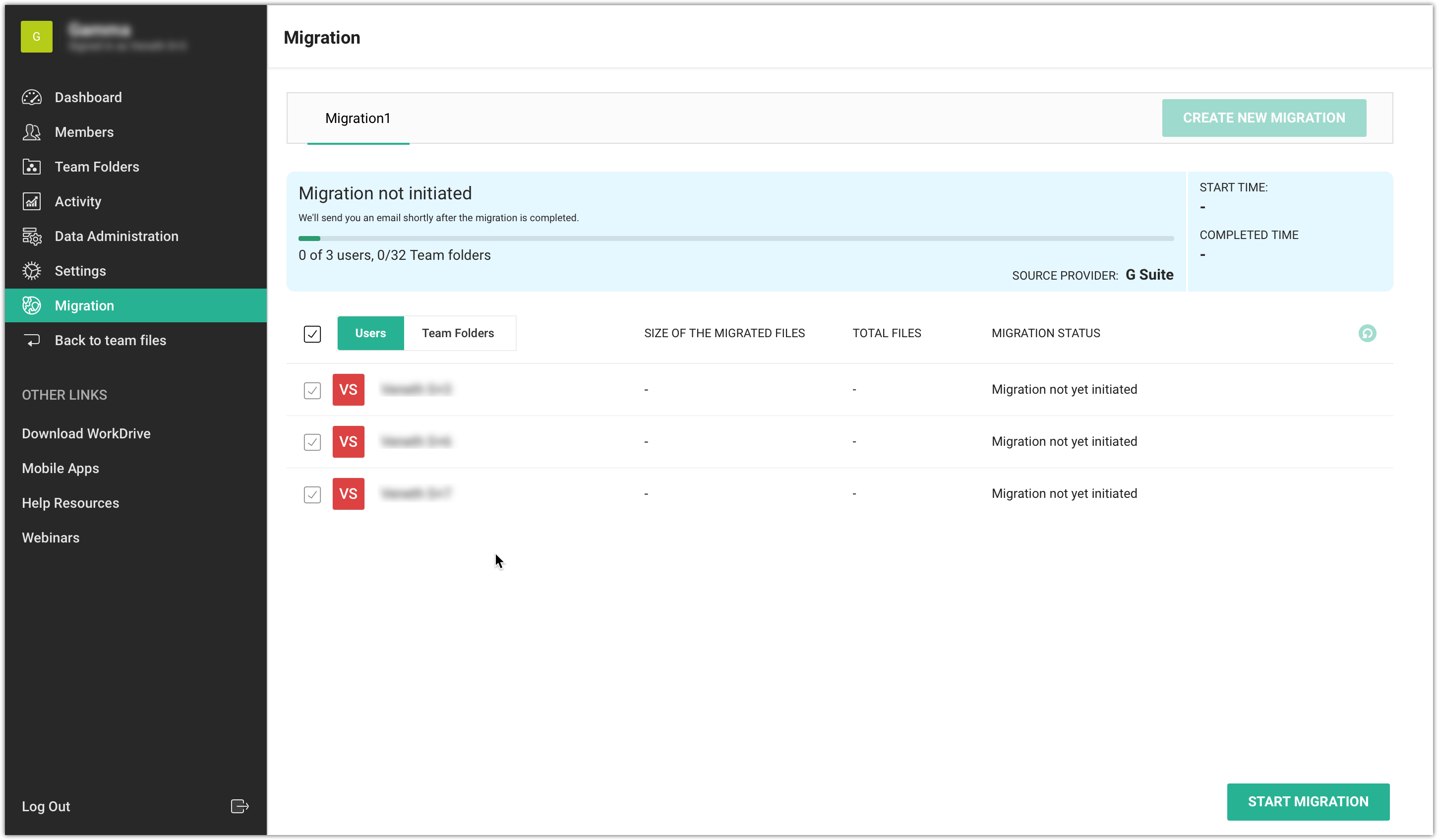 migración de google drive a zoho workdrive