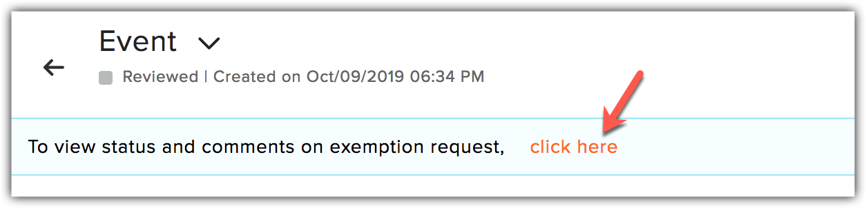 exemption request status