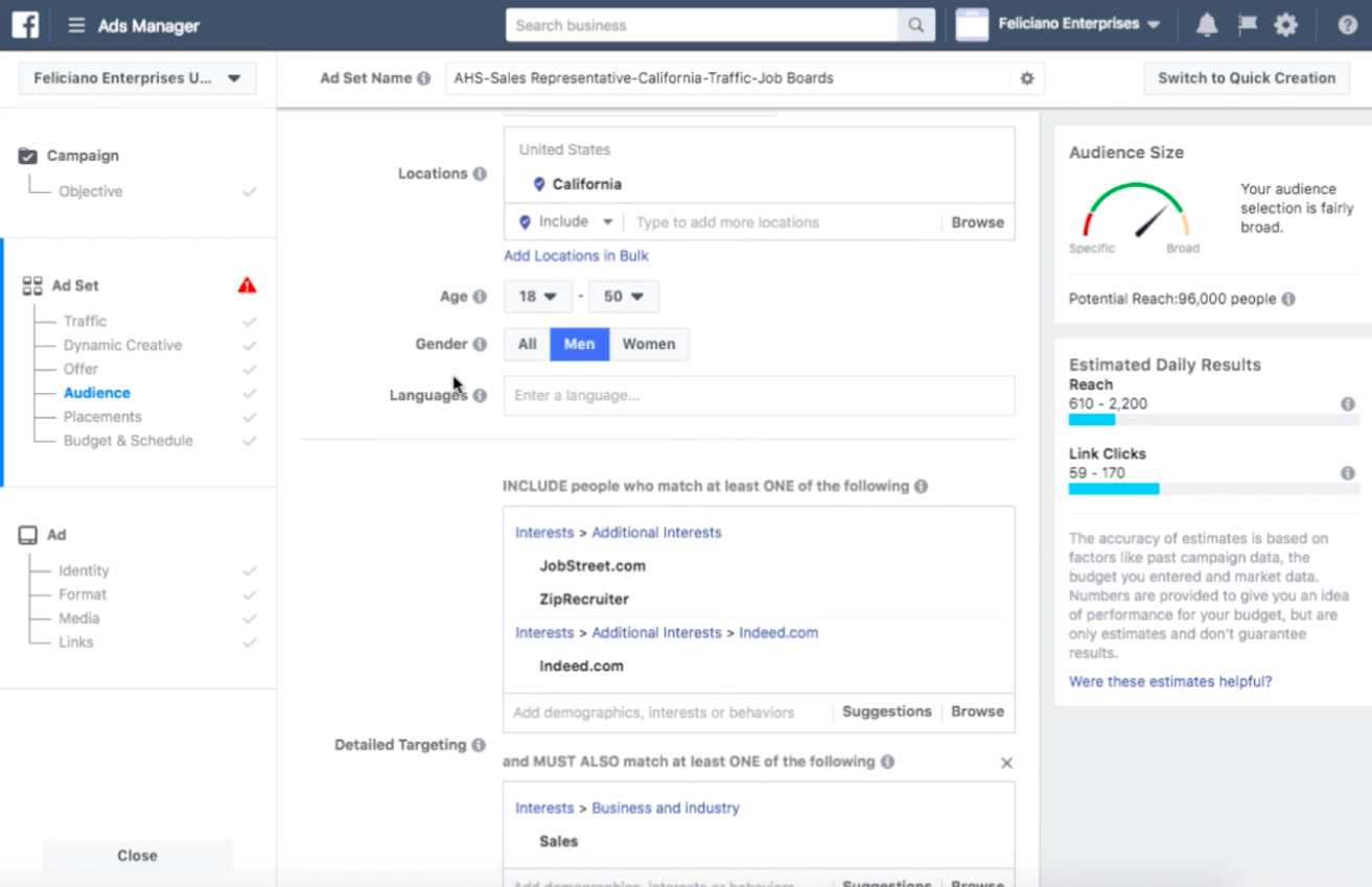 How to post the Ad on Facebook
