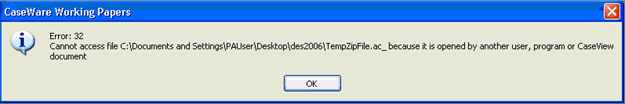 Cannot access file