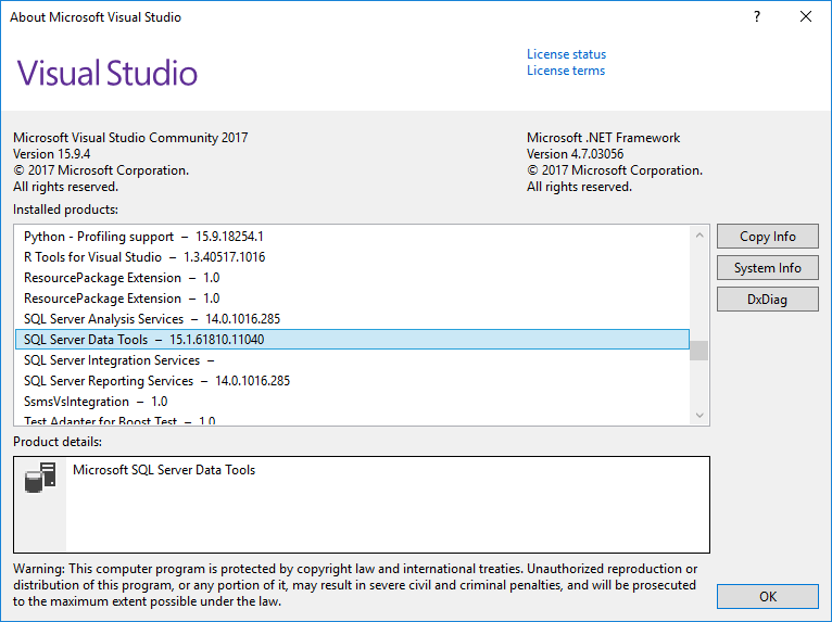 How To Check the Version Installed for Visual Studio, SSDT, and COZYROC  SSIS+