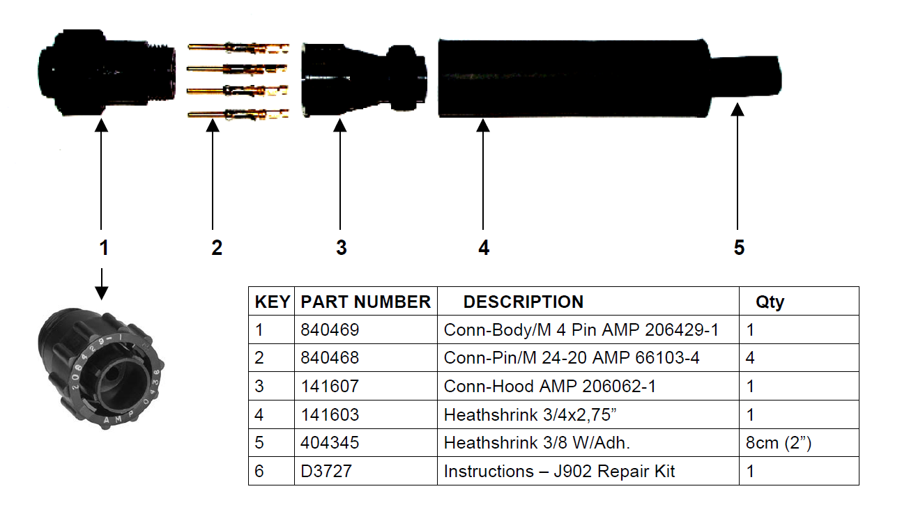 DigiStar AMP connector Load Cell Cable