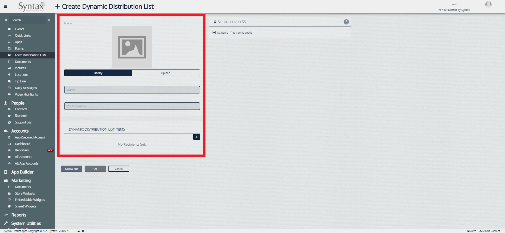 Creating a Form Distribution List