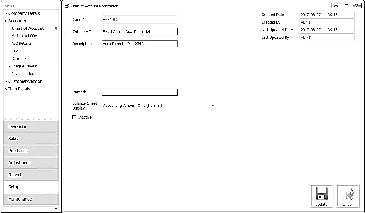 Creating A Fixed Asset Accounts