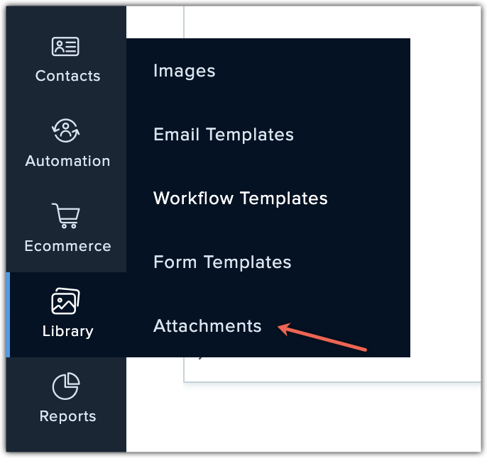 attachments menu