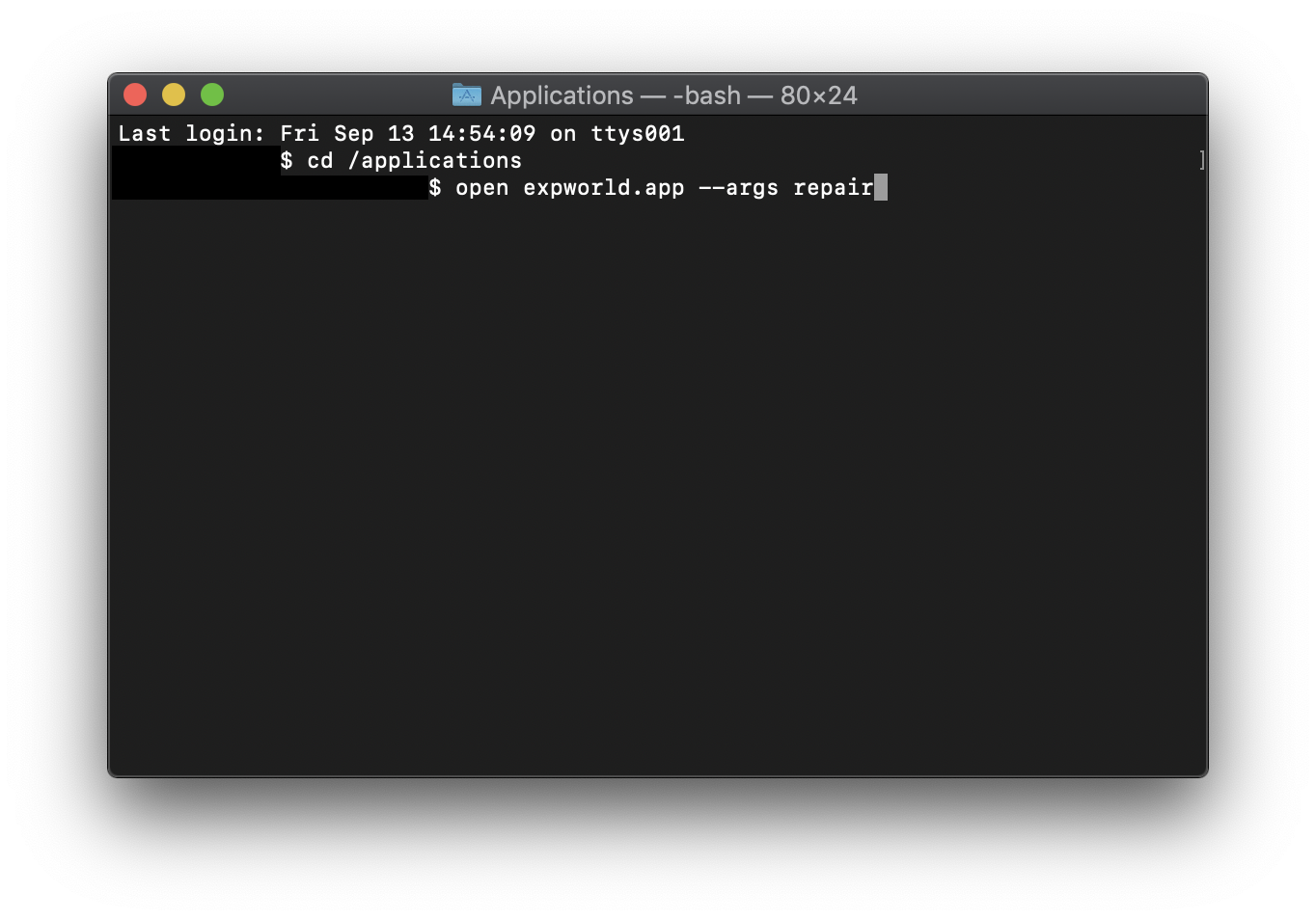 repairing-exp-world-via-cmd-or-terminal