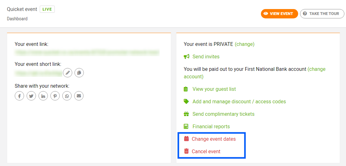 Cancelling Or Postponing Your Event