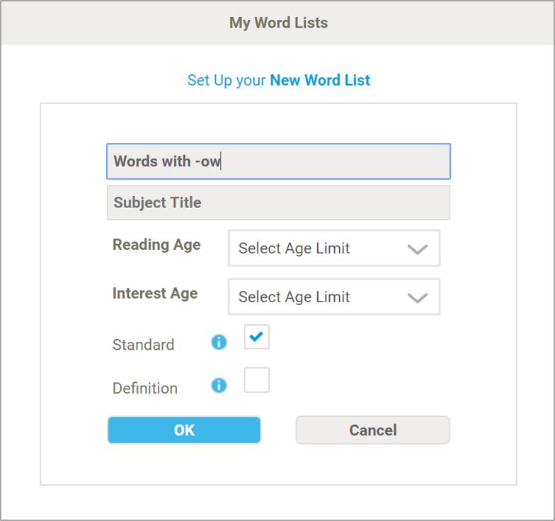 Creating your own word lists