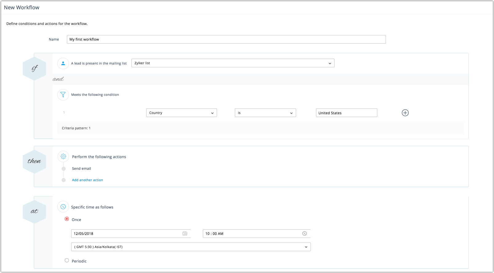 Create time-based workflow 