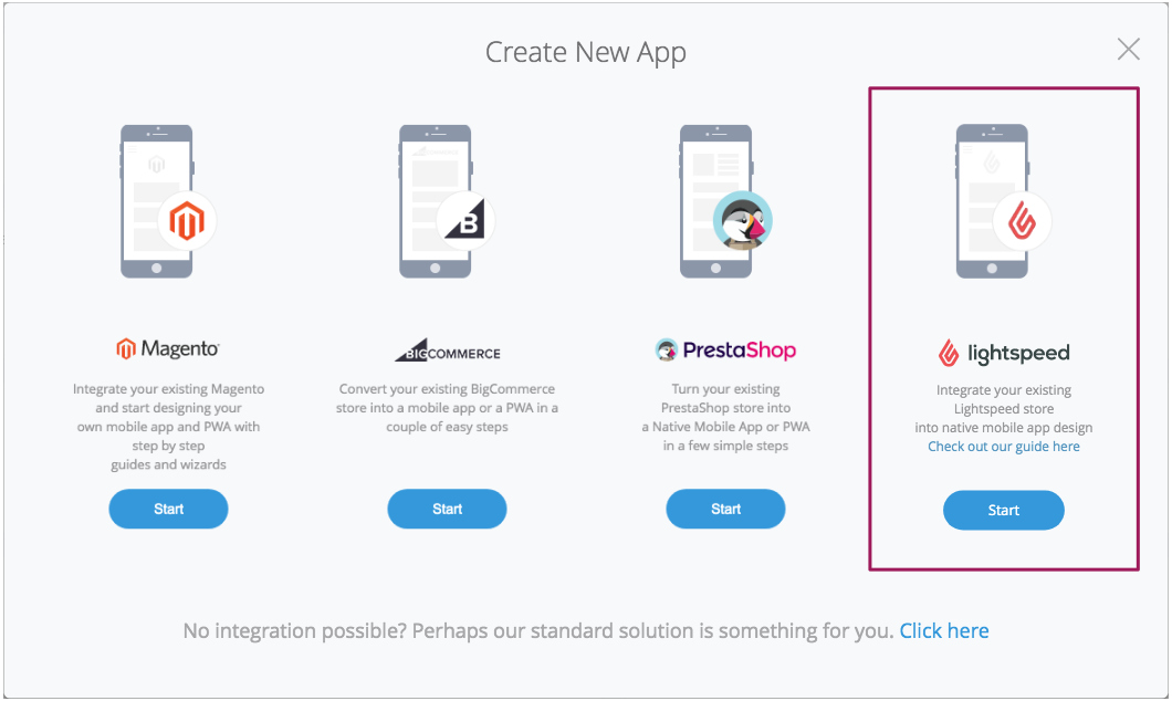 Create a Lightspeed (CSeries) app