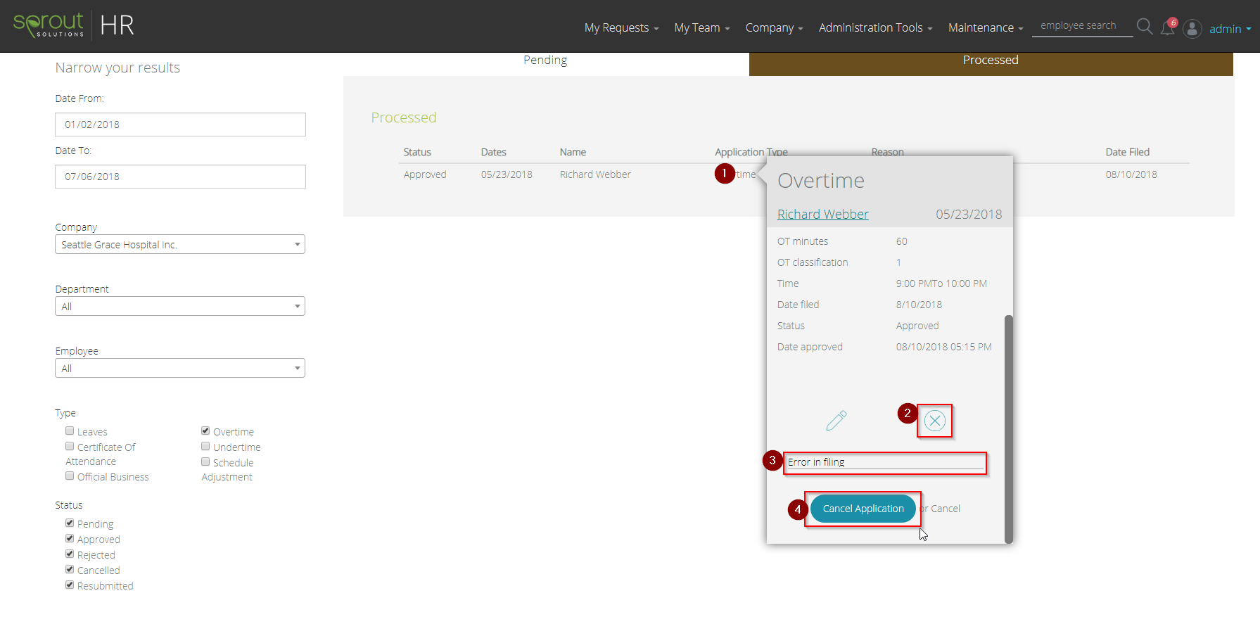 How to Cancel an Approved Overtime Application Sprout Solutions