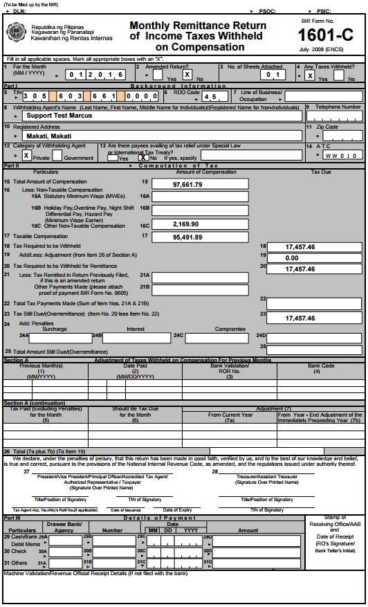 bir form 2316 example