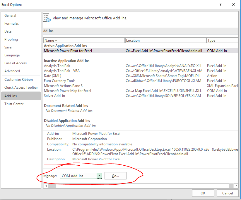 Enable Power Pivot in Excel