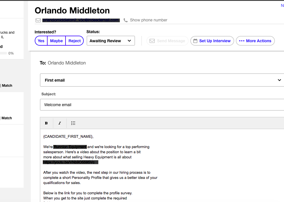 How To Send the StylesMatrix Link to Applicants on Indeed