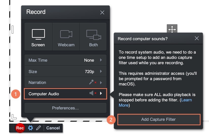 Record the audio on a Mac