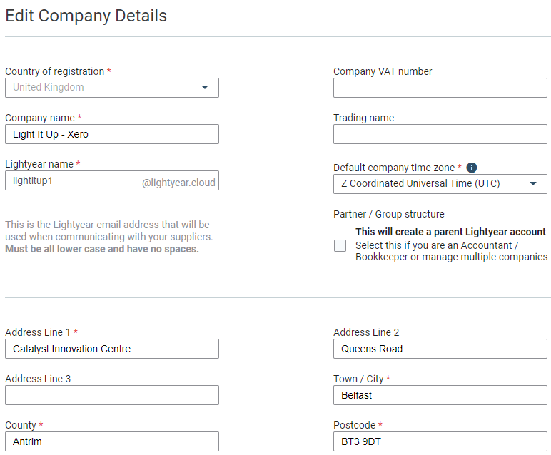 Changing Lightyear email address