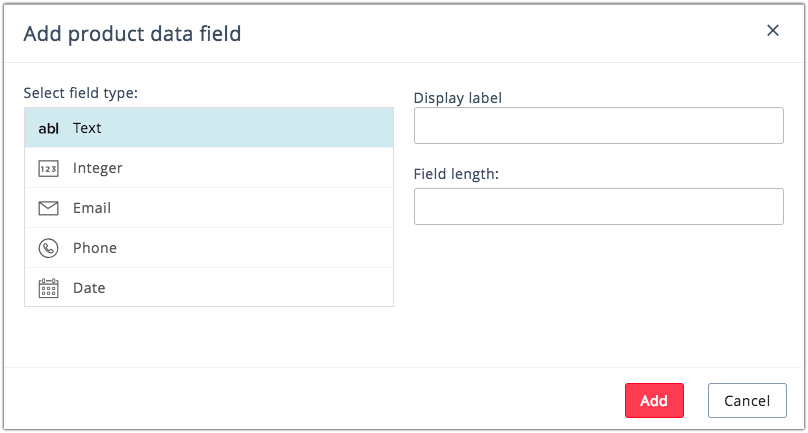 Product data field