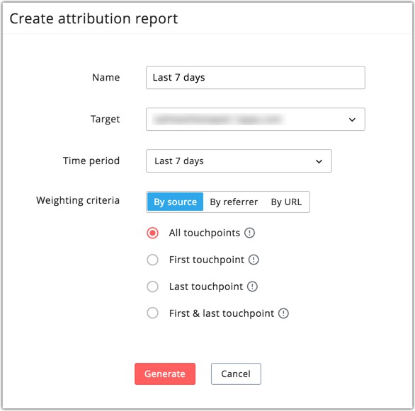 Attribution report creation