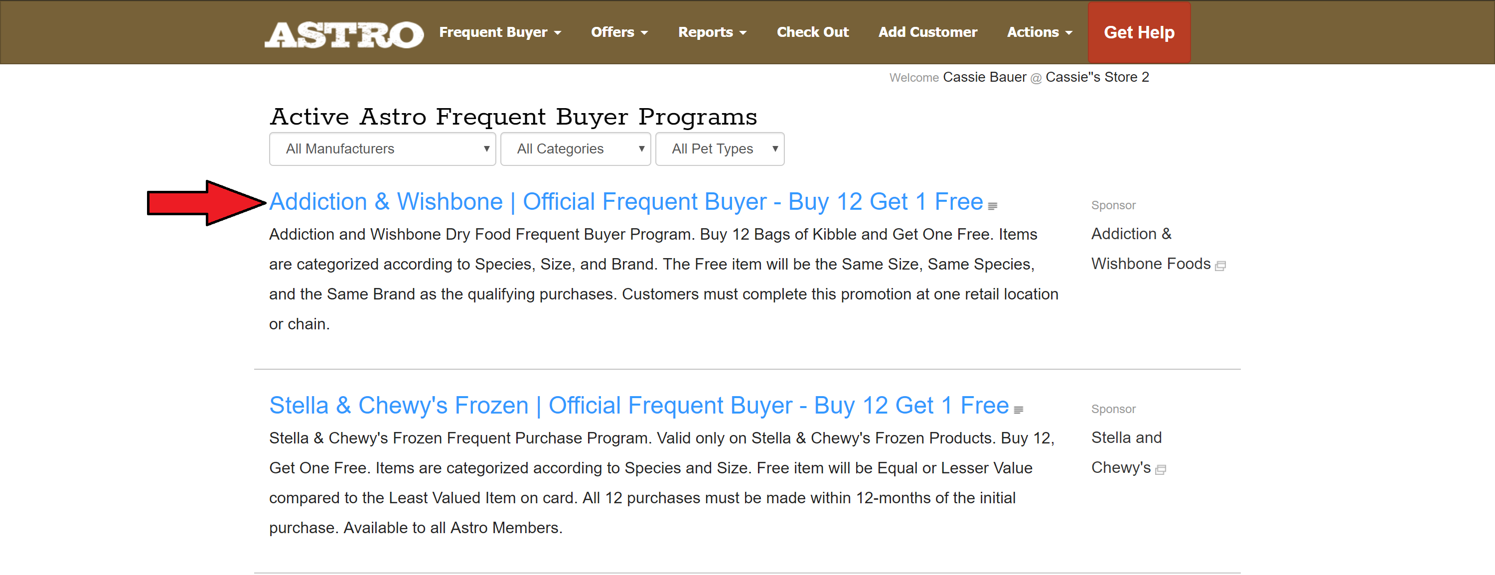 Selecting/Updating Distributor and Account Number Information