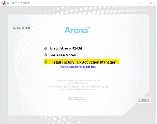 how to install Arena simulation software 