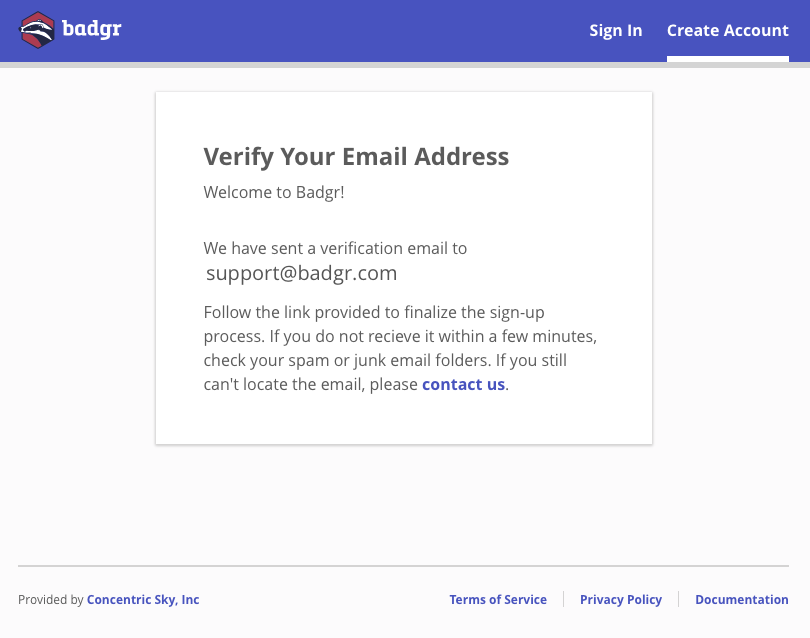 verify your email address