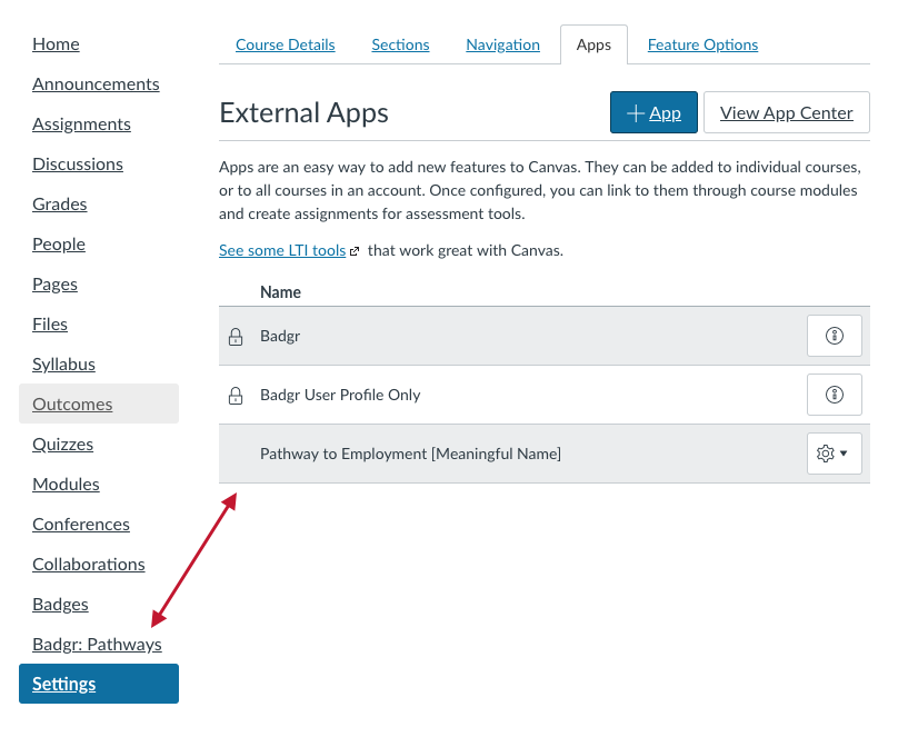 Pathways menu navigation