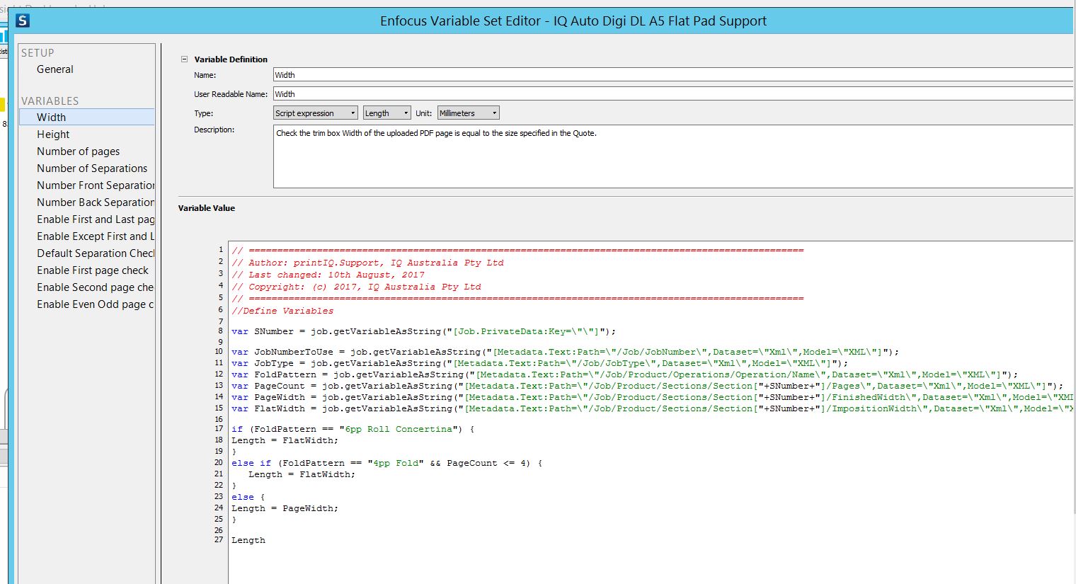 IQconnectEnfocus SWITCH PitStop Variables for Page Trim