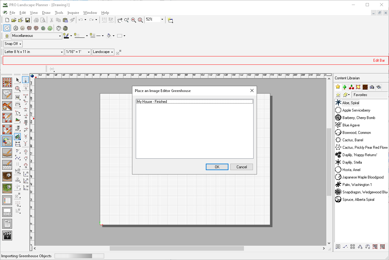 Place Image Editor Project dialog 