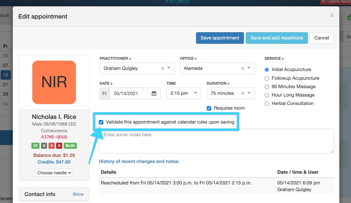 Dealing with errors on the calendar
