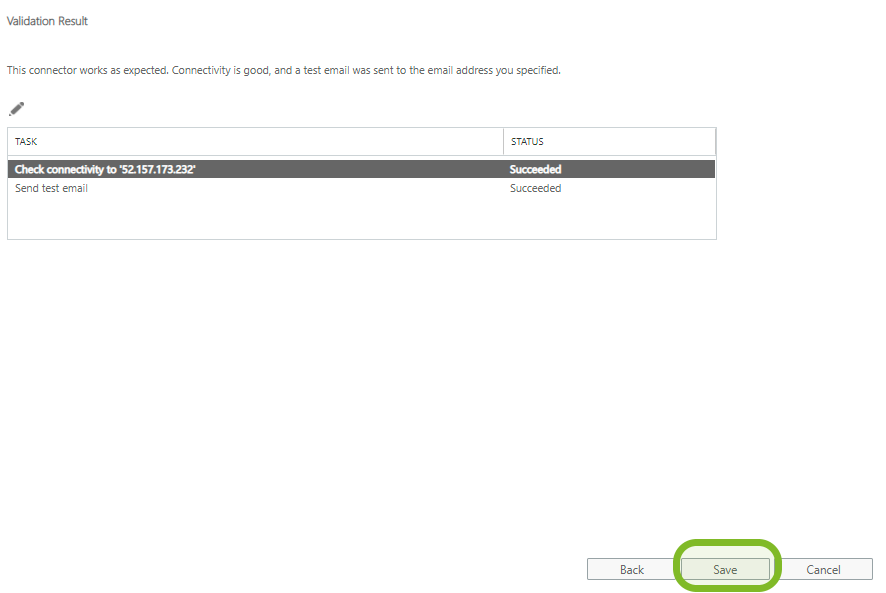Connector B Save after validation