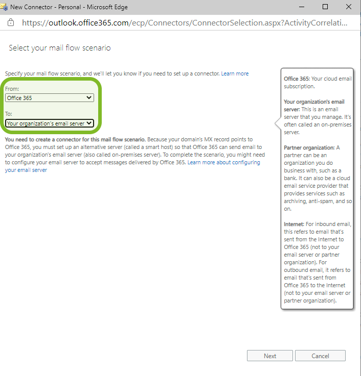 Connector B from O365