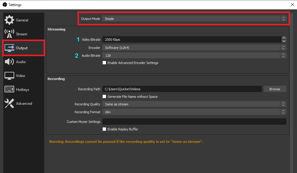 Configure Settings In Your Encoder To Stream With Quicket