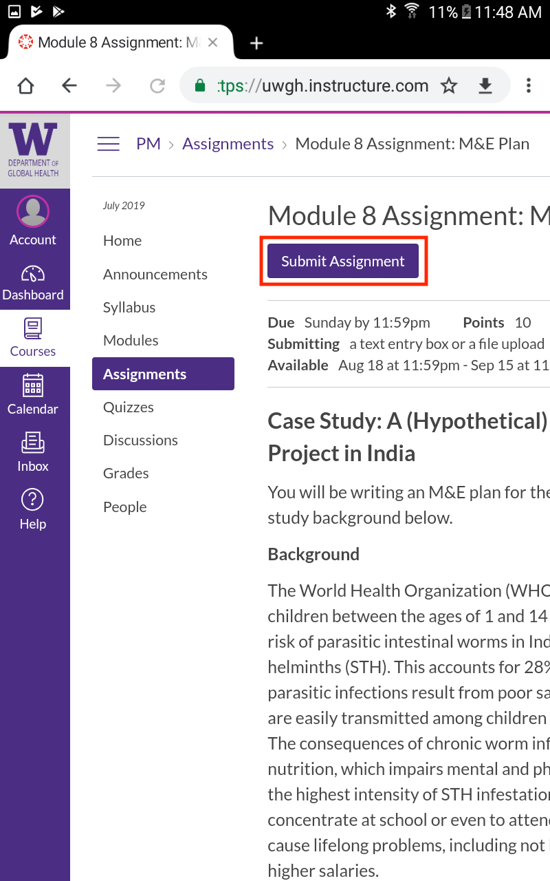 how to make assignment in android